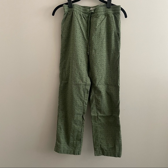 J. Crew Factory Drawstring Eyelet Pants, Olive Green, 00 - Picture 5 of 7